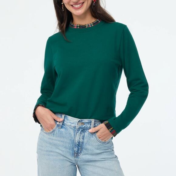 J.Crew Tartan ruffle-collar pullover - Picture 1 of 5